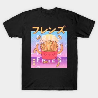 Funny Retro 90s Japanese Kawaii French Fries Fresh Friends T-Shirt